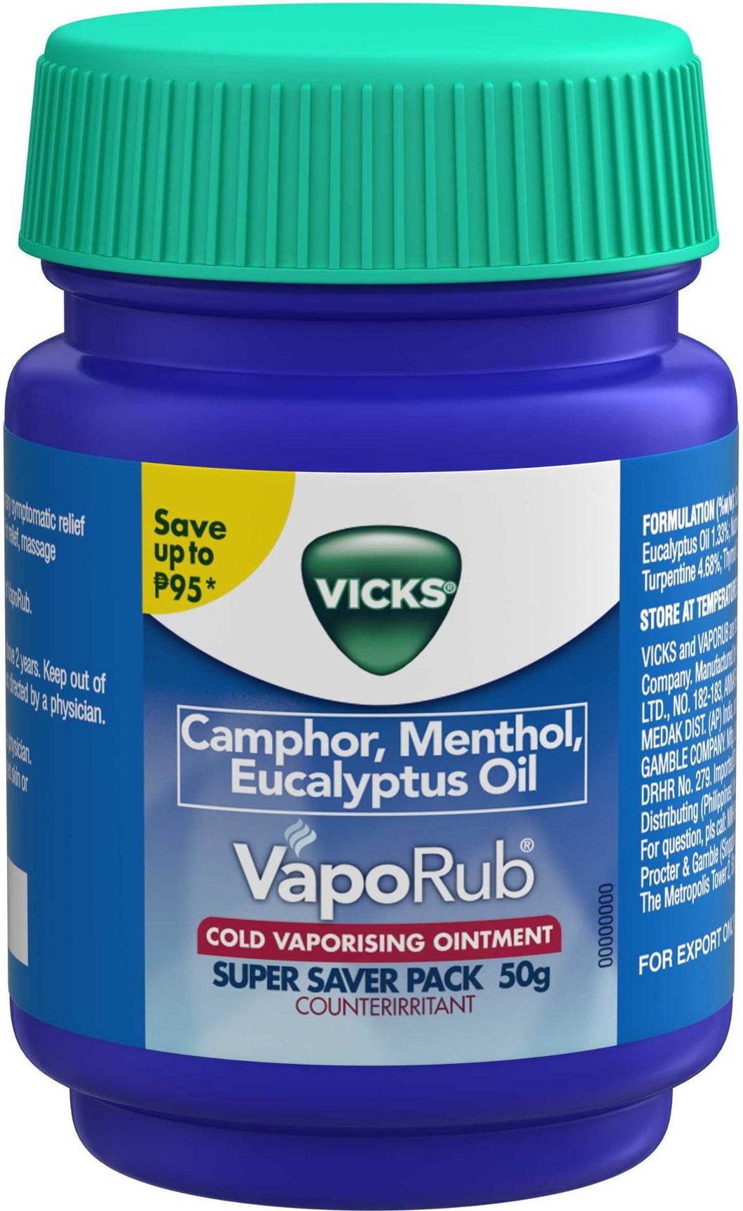 Vicks Vaporub 50g SAVE @P6.27