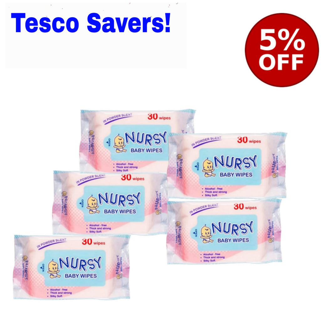 Nursy wipes powder scent 30'