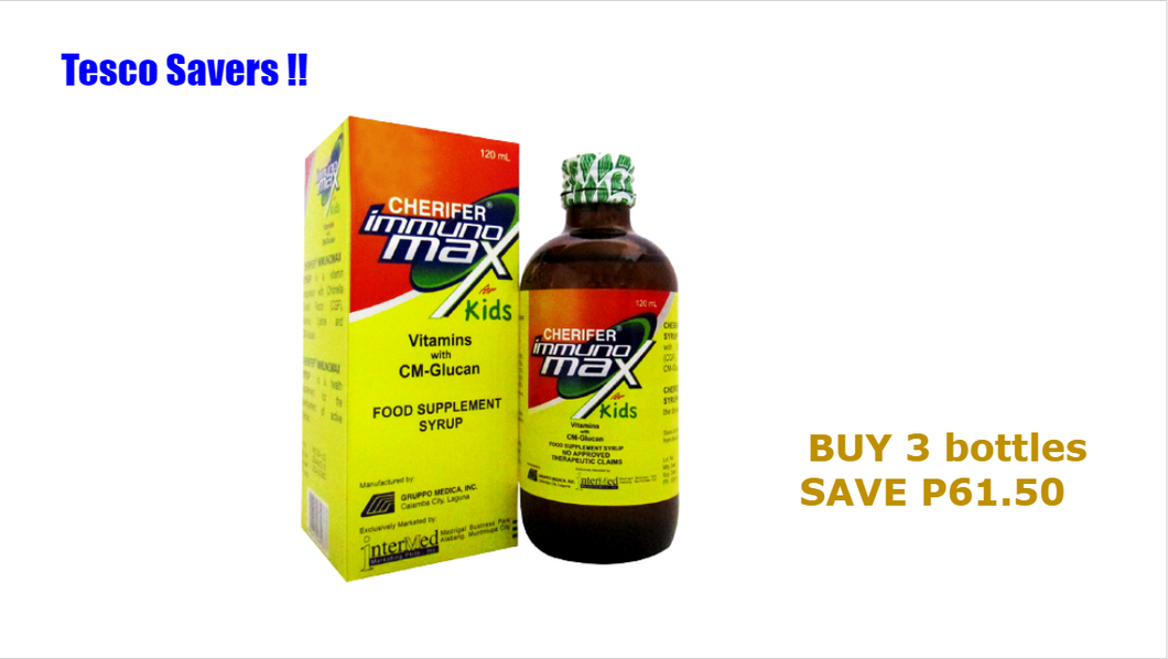 Cherifer Immunomax 120ML ( BUY 3bottles SAVE P61.50 )