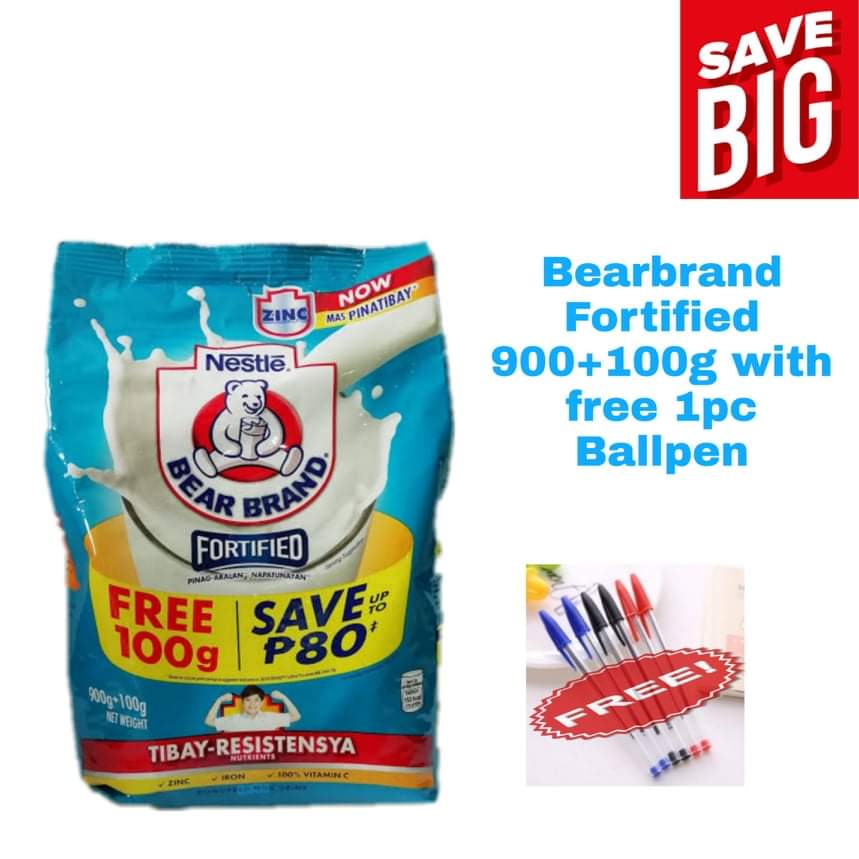 Bear Brand Fortified 900g +100g with FREE 1pc Ballpen